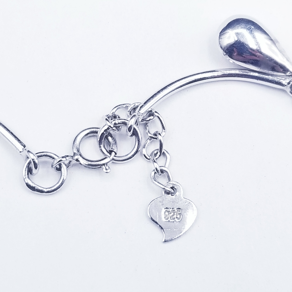 Vintage 925 sterling silver teardrop bracelet - Picture 4 of 7